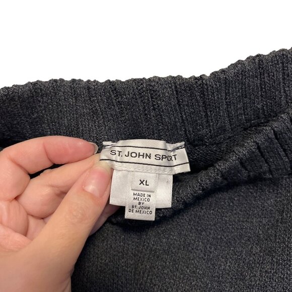 St. John Sport Heather Grey Knit Zip-Up Sweater Set Womens Soft & Cozy Size XL - Picture 9 of 10